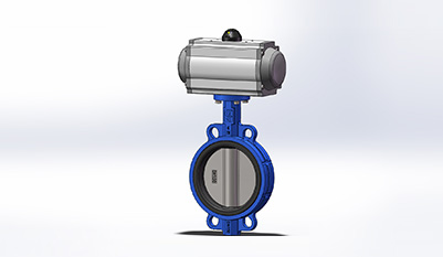 Pneumatic Operated Wafer Universal Flange Butterfly Valve