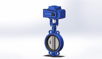 Electric Actuator Wafer Universal Flange Butterfly Valve